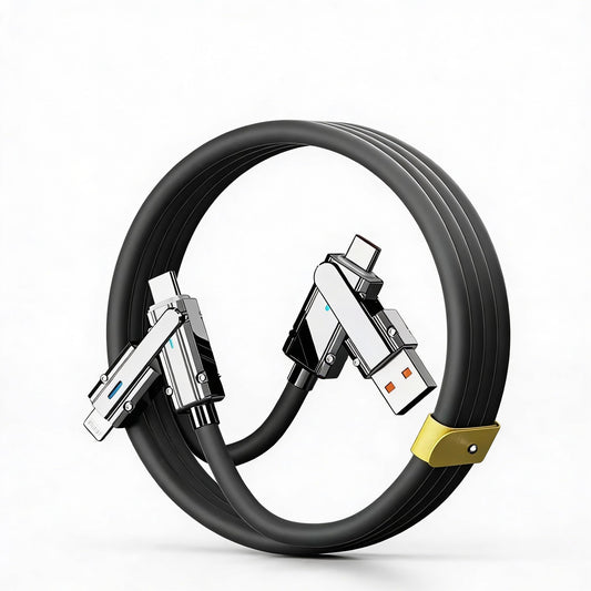 [3.3ft/5ft/6.6ft] 4-in-1 Fast Charging Cable for USB-A/USB-C to USB-C/Lightening