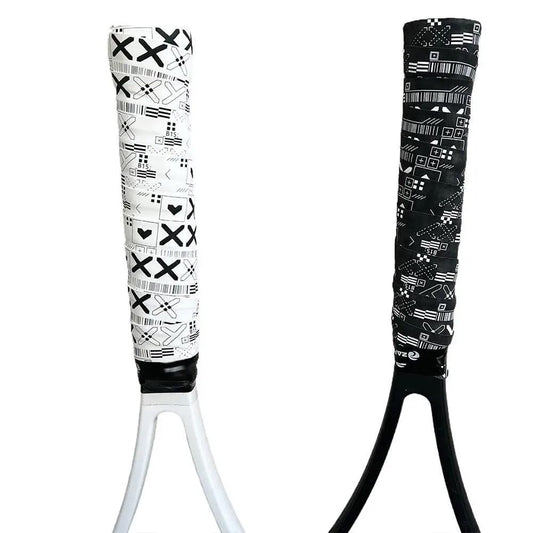 2 Racket OverGrip Tape ((1 White + 1 Black)) | Anti-Slip | Absorbs Sweat | Used for Tennis, Squash, Fishing, and Badminton.