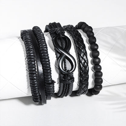 Handwoven Braided, Beaded & Infinity Symbol Adjustable Wristband Bracelets